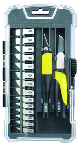 General Tri-Lobe Precision Hobby Knife Set - 18 pc