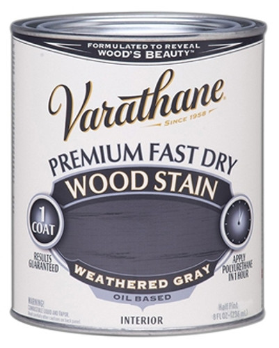 Varathane Premium Oil-Based Fast Dry Stain, Weathered Gray, Quart