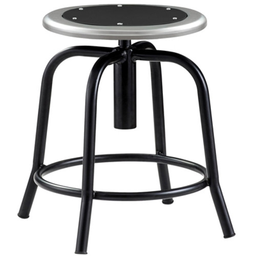 National Public Seating Designer Stool - Adjustable Height 18" - 25" - Black Leg - Black Seat