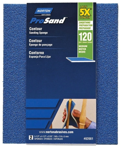 Norton Contour Sanding Sponge - 120 Grit - pkg/2