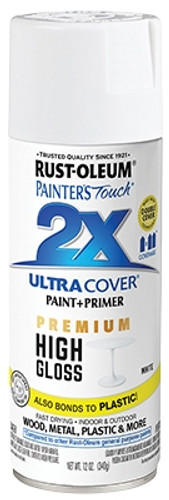 Rust-Oleum 2X Ultra Cover Spray Paint, 12 oz., High Gloss, White