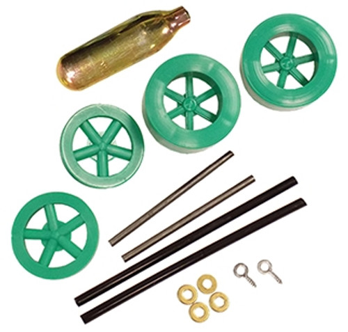 Dragster Wheel Kits with CO2 Cartridge, Green