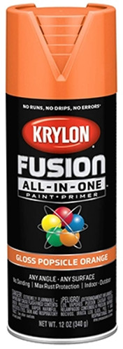 Krylon Fusion All in One Spray Paint, Gloss, Popsicle Orange, 12 oz.