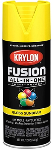 Krylon Fusion All in One Spray Paint, Gloss, Sunbeam, 12 oz.