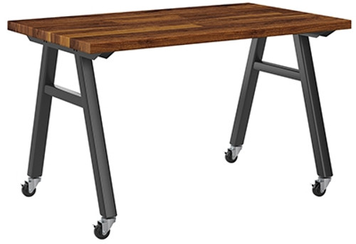 Diversified Woodcrafts A-Frame Table - Black Frame, 1-3/4" Walnut Butcher Block Top - 48"W x 36"D x 36"H