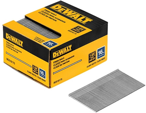 DeWalt Finish Nails for All Brands of Pneumatic Nailers, 1-3/4", Carton/2,500