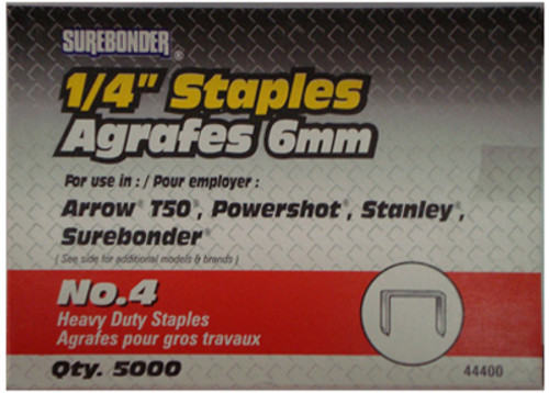 Surebonder #4 Heavy-Duty Staples - 1/4" - Box/5M