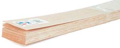 Bud Nosen Balsa Wood Sheets - 3/32 x 4 x 36, Pkg of 15