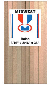 Bud Nosen Balsa Wood Sticks - 1/8 x 1/2 x 36, Pkg of 15