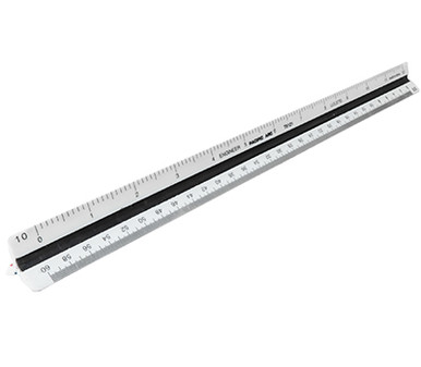 5 Pack | Pacific Arc, Engineer Triangle Scale Ruler 12 Inch with Etched Markings in Fully Divided 10, 20, 30, 40, 50, and 60 Parts to The inch