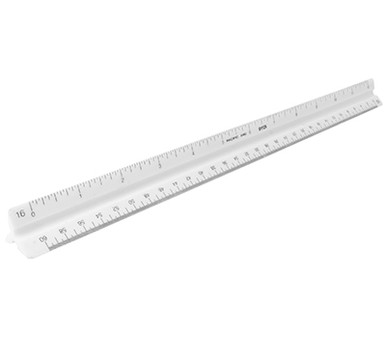Pacific Arc Mechanical Engineering Economy Scale Ruler, Open Divided by: 1/8, 1/4, 1/2, and 1 inch to The Foot; 1/4, 1/2, 3/8, 3/4 to The Size,16 and 50 Parts to The inch, 12 Inch