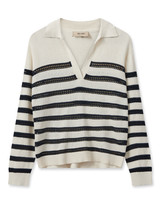 MOS MOSH Ecru Mmrora Stripe Knit | 158880 MOS MOSH Ecru Mmrora Stripe Knit | 158880