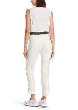 MARC CAIN Off White Knitted In Germany Check Top