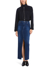 MARC CAIN Midnight Blue Wool And Cashmere Blouson Jacket MARC CAIN Midnight Blue Wool And Cashmere Blouson Jacket
