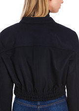 MARC CAIN Midnight Blue Wool And Cashmere Blouson Jacket MARC CAIN Midnight Blue Wool And Cashmere Blouson Jacket