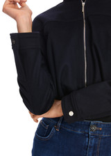 MARC CAIN Midnight Blue Wool And Cashmere Blouson Jacket MARC CAIN Midnight Blue Wool And Cashmere Blouson Jacket