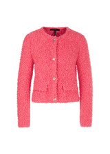 MARC CAIN Neon Soft Coral Knitted In Germany Boucle Cardigan