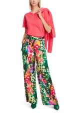 MARC CAIN Deep Moss Winnipeg Palazzo Floral Trousers
