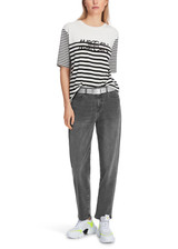 MARC CAIN White And Black Wide Striped T-Shirt