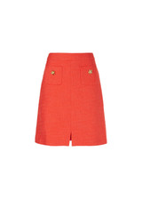 MARC CAIN Bright Tomato Feminine Mini Skirt With Lurex