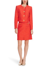 MARC CAIN Bright Tomato Feminine Mini Skirt With Lurex