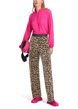 MARC CAIN Soft Moon Rock Welby Wide Trousers In Nicki Velvet