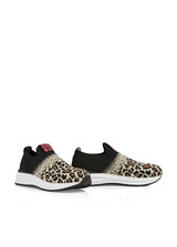 MARC CAIN Bright Toffee Knitted Sneakers With Leo Print