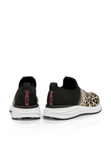 MARC CAIN Bright Toffee Knitted Sneakers With Leo Print