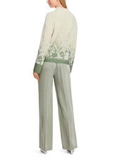 MARC CAIN Frozen Sage Floral Sweater - Knitted In Germany
