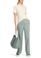 MARC CAIN Bright Ecru T-Shirt With Rhinestone Details