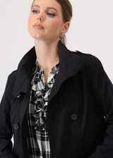 MONARI Black Short Trench Jacket