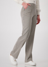 MONARI Sandshell Pattern Pants With Check Pattern