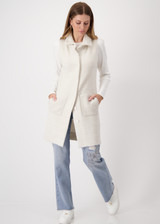MONARI Sandshell Sleeveless Cardigan With Lurex