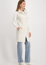 MONARI Sandshell Sleeveless Cardigan With Lurex