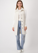 MONARI Sandshell Sleeveless Cardigan With Lurex