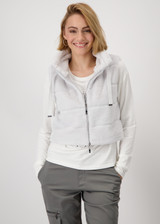 MONARI Chalk Striped Fur Vest