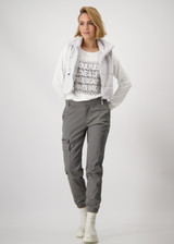 MONARI Chalk Striped Fur Vest