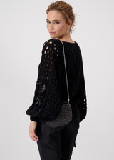 MONARI Black Handbag With Rhinestones MONARI Black Handbag With Rhinestones