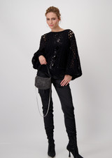 MONARI Black Handbag With Rhinestones MONARI Black Handbag With Rhinestones