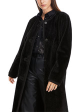 MARC CAIN Black Coat In Fun Fur