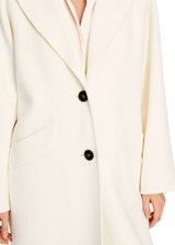 MARC CAIN Bright Ecru Oversized Wool Coat