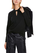 MARC CAIN Black T-Shirt With Knot Effect