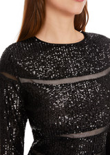 MARC CAIN Black Sequin Dress
