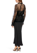 MARC CAIN Black Blouse Made From Voile Lace