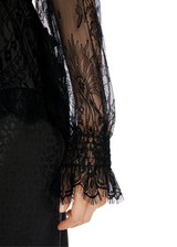 MARC CAIN Black Blouse Made From Voile Lace