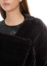MARC CAIN Dark Chocolate Fun Fur Stole