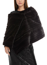 MARC CAIN Dark Chocolate Fun Fur Stole