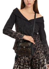 MARC CAIN Leo Leo Pattern Satchel Bag With Crystals