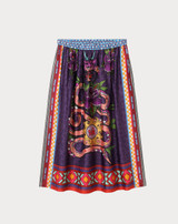 ME369 Vanessa Printed Dragon Midi Skirt in Snake Charmer Print with Snakeskin Pattern.