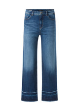 Marc Cain Blue Denim FES Rethink Together Jeans with Straight Cropped Leg and Distressed Hem.